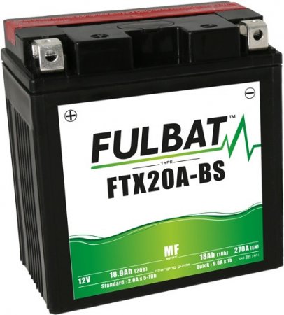 Bezúdržbová motocyklová baterie FULBAT FTX20A-BS (YTX20A-BS)