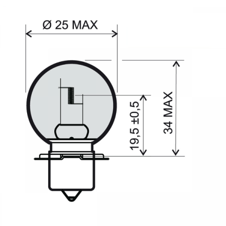 Lamp RMS 246510432 12V 20W, P26S bílá