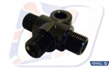 T-spojka brzdové hadice Venhill 776/3/BLACK POWERHOSEPLUS 1/8th BSP 'T' PIECE M6 mounting hole (black)